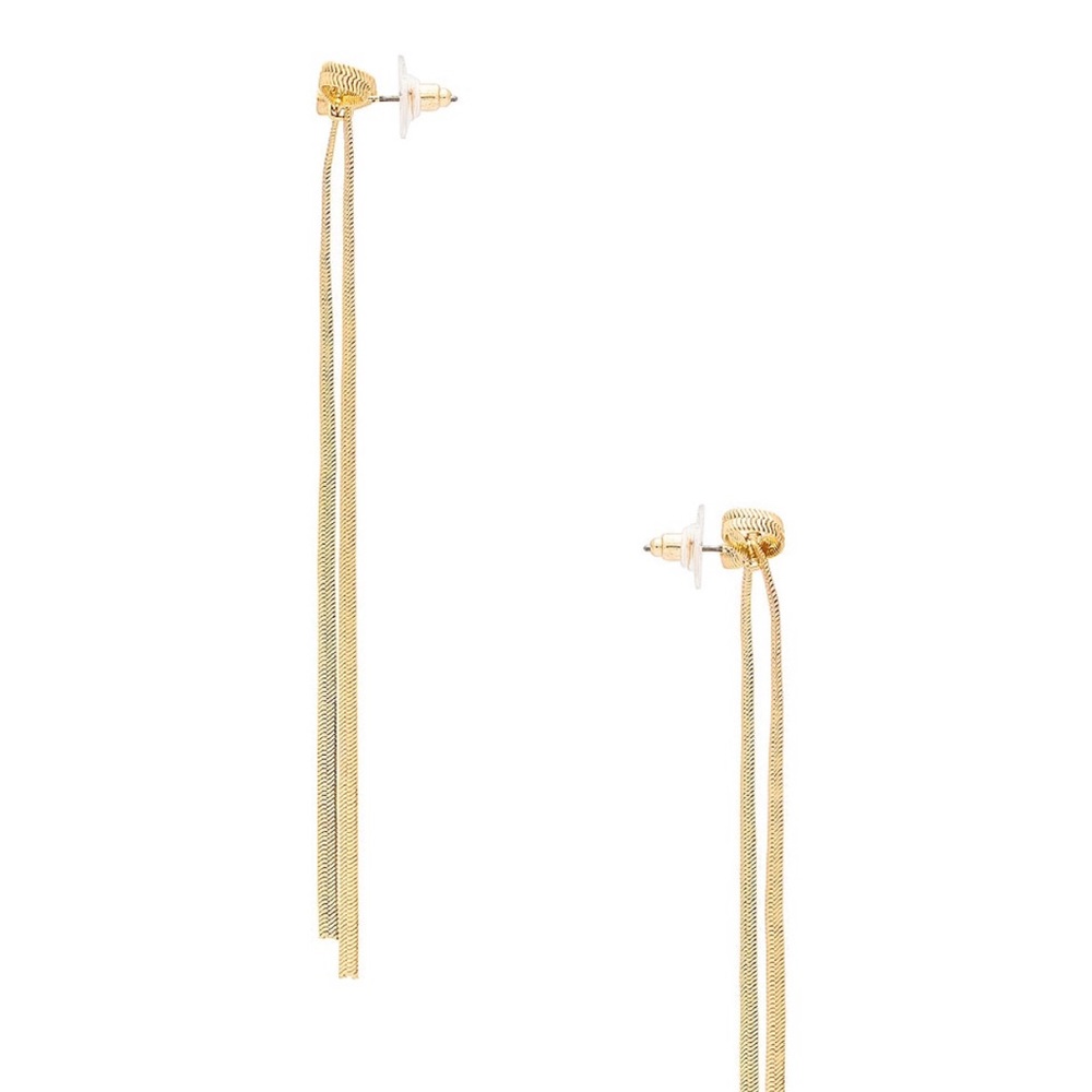 NWOT REVOLVE Gold Bow Earrings in Gold - Picture 2 of 2